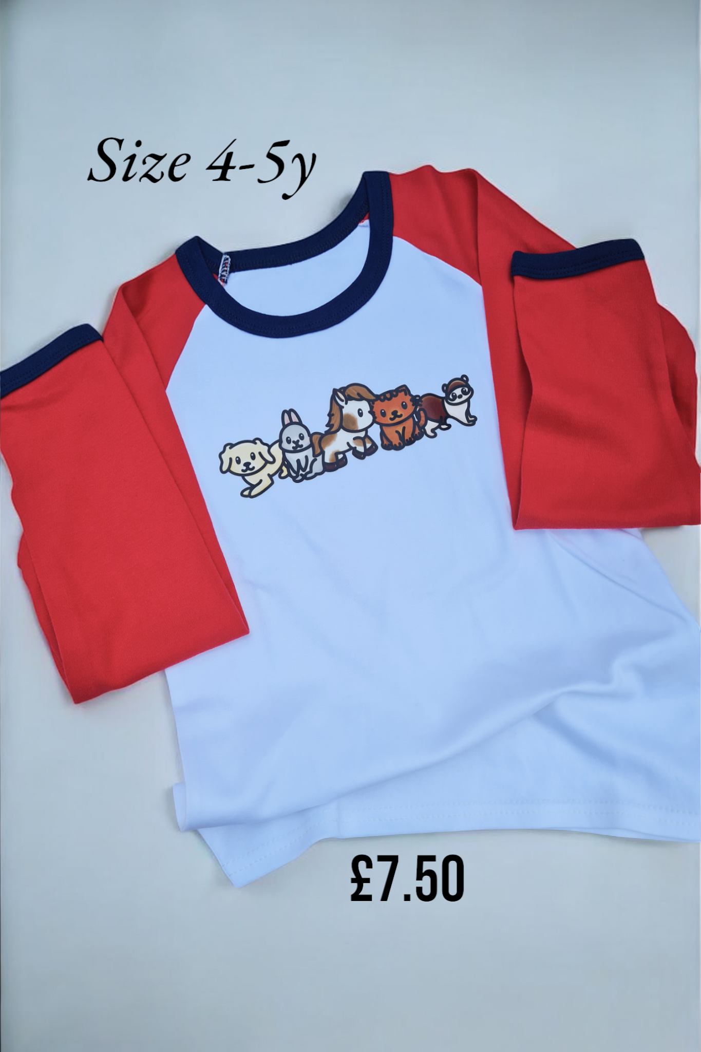 Raglan sleeve size 4-5 y
