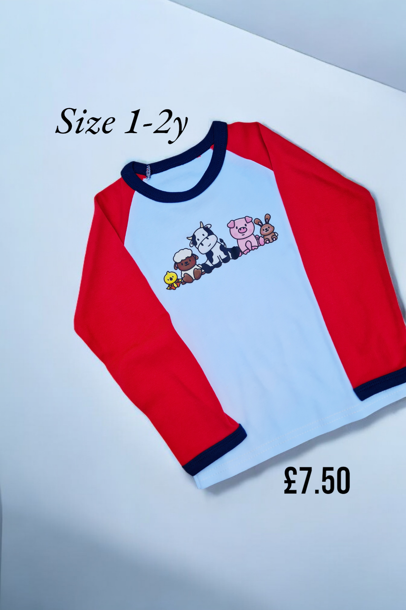 Raglan long sleeve size 1-2 y