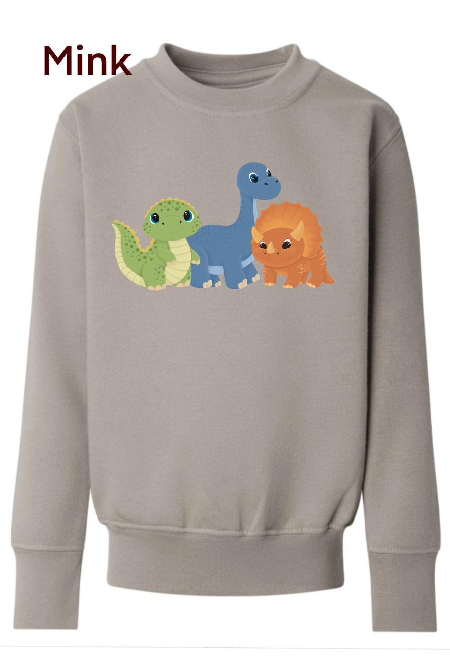 dinosaur trio sweatshirt