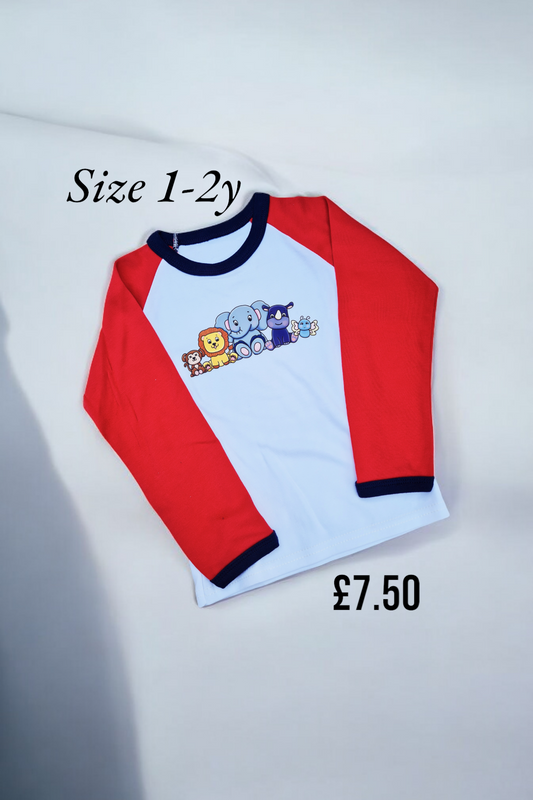 Raglan long sleeve size 1-2 y